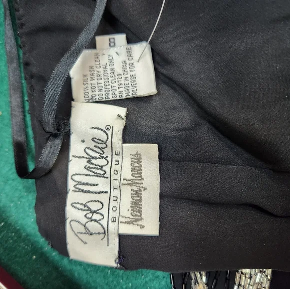 Infamous. Bob Mackie Black Dress with Beaded Accents